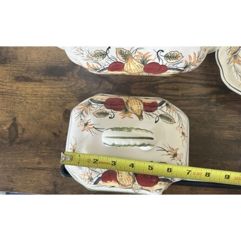 RARE 4-PC Royal Sealy Plum Harvest Soup Tureen Matching Platter Lid & Ladle 60's